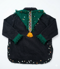 Veste Amazigh Mira en Denim Noir – Pièce Artisanale Unique | Taille L