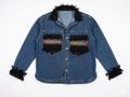 Veste Amazigh Massilya en Denim Bleu – Pièce Artisanale Unique | Taille L