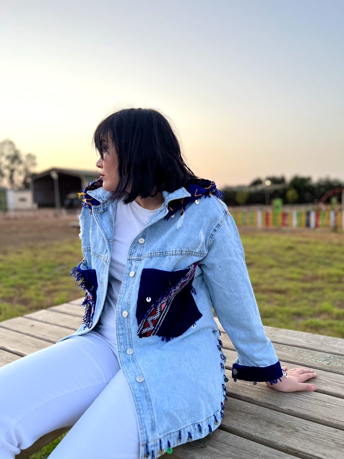 MIRA – Veste courte amazighe (mozoun + capuche)